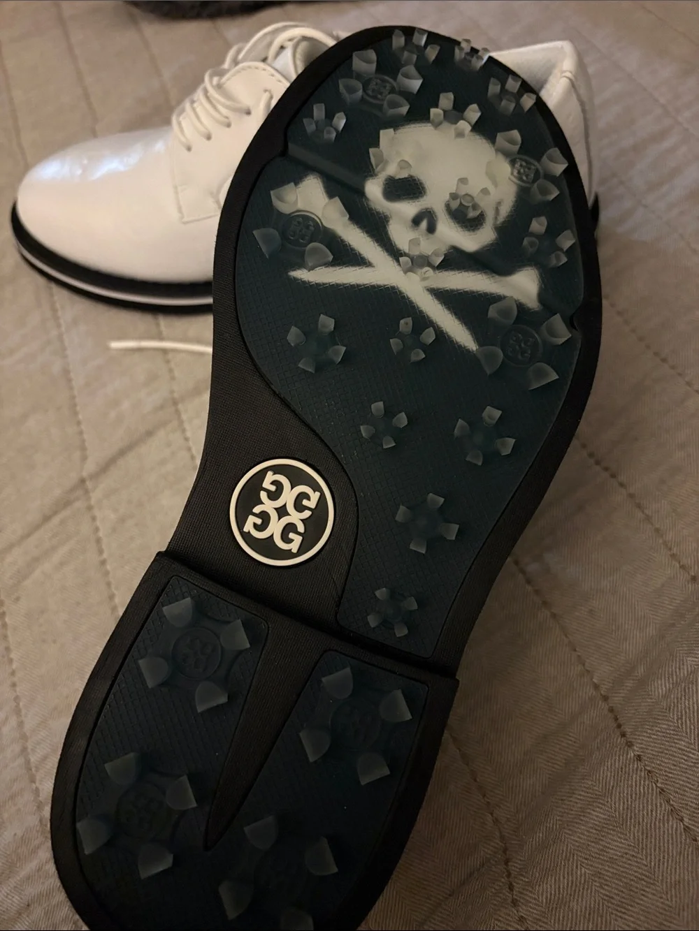 G/FORE Men's Gallivanter Debossed Skull & T's Leather Spikeless Golf Shoes